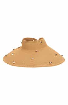 Bead Accent Packable Wide Brim Visor