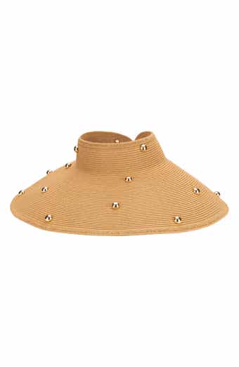 Bead Accent Packable Wide Brim Visor