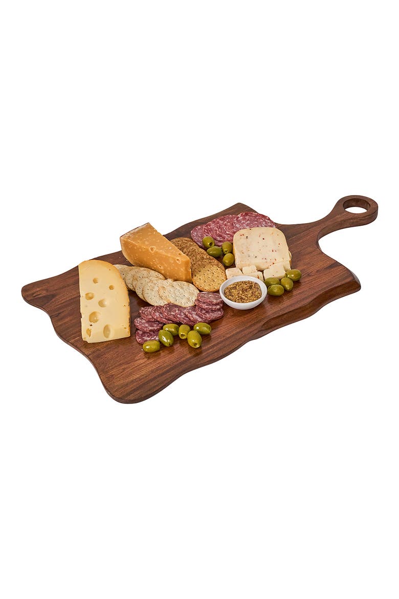 Puro Rectangular Teak Serving Board, Alternate, color, BROWN