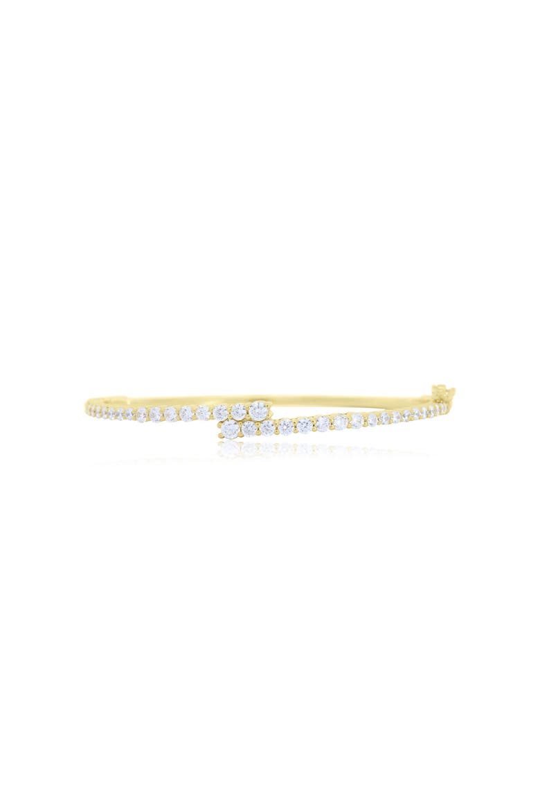 CZ Graduating Overlap Bangle, Main, color, Gold
