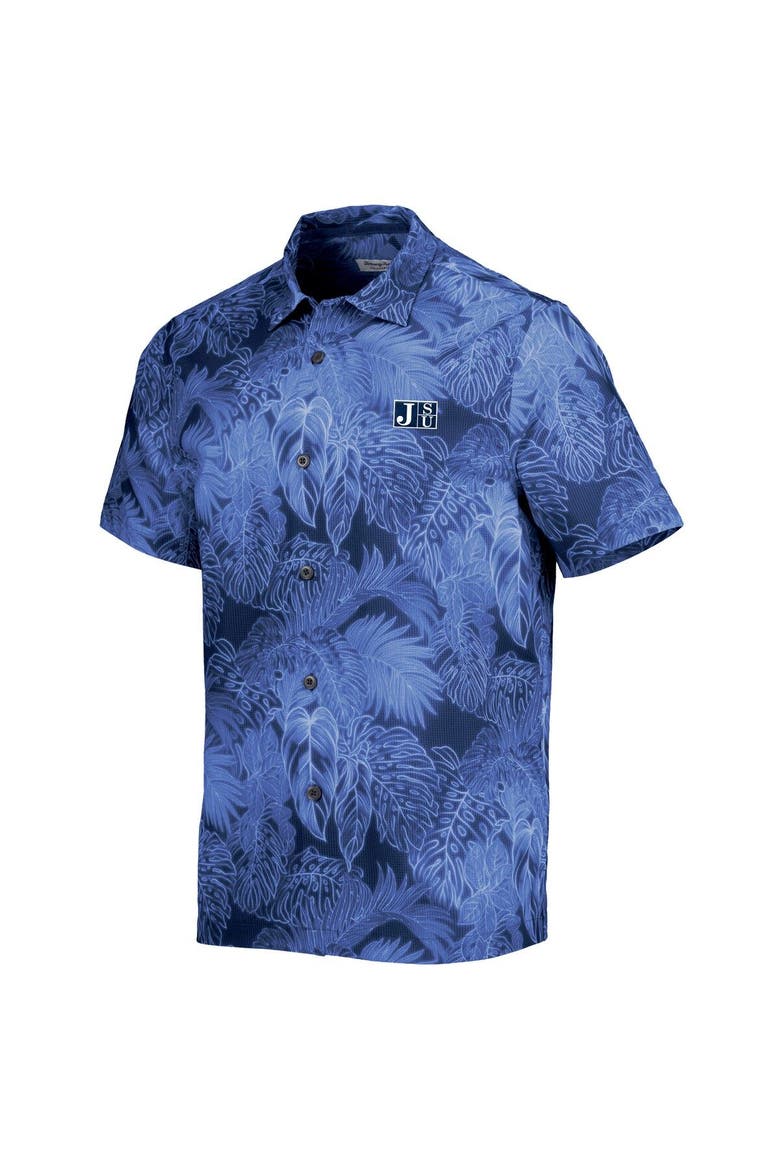 Men's Tommy Bahama Navy Jackson State Tigers Bahama Coast Luminescent Frond Camp IslandZone Button-Up Shirt, Alternate, color, Navy