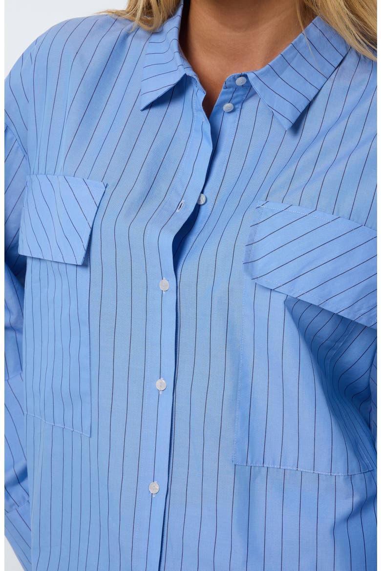 Freja Stripe Cotton Button-Up Shirt, Alternate, color, CASHMERE BLUE STRIPE