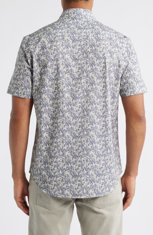 Bugatchi Miles Ooohcotton® Floral Short Sleeve Button-up Shirt In Graphite