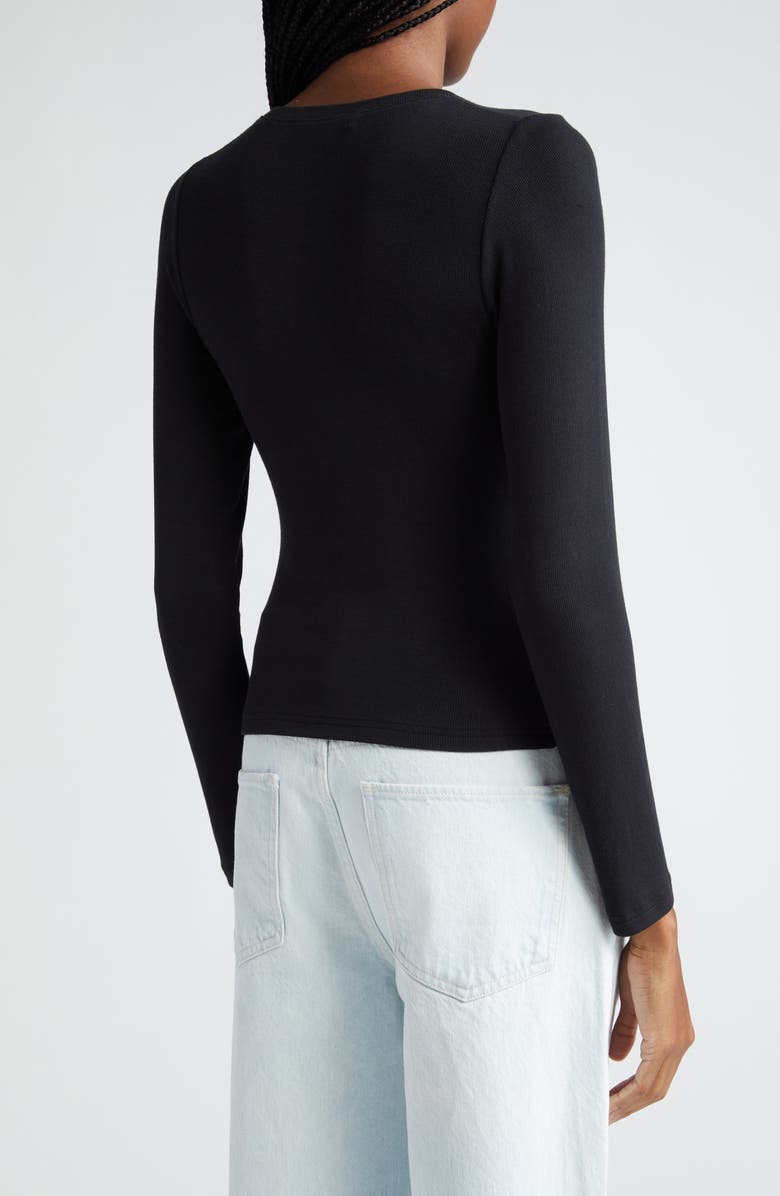 Favorite Daughter The Rib Long Sleeve Top, Alternate, color, Black