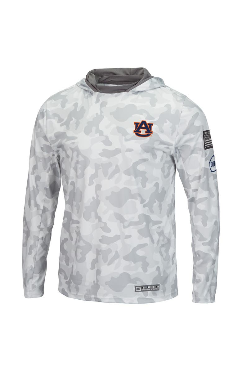 COLOSSEUM Men's Colosseum Arctic Camo Auburn Tigers OHT Military Appreciation Long Sleeve Hoodie Top, Alternate, color, Arctic Camo
