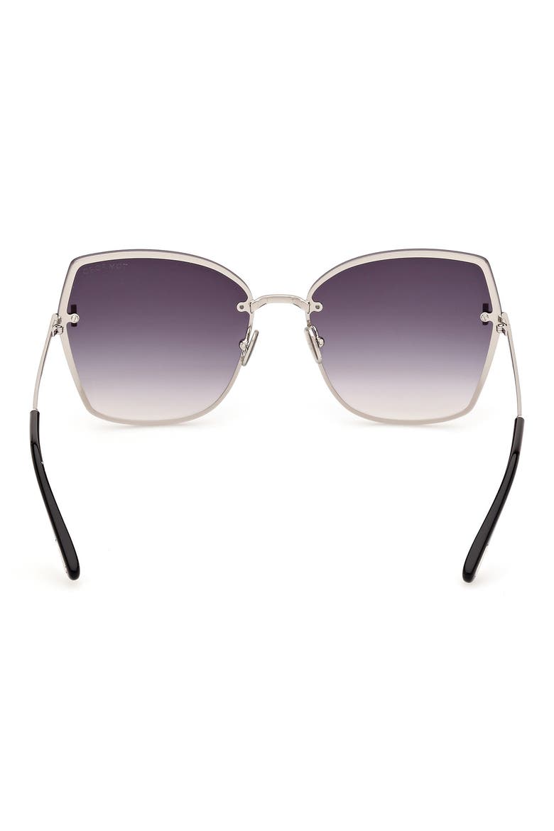 Nickie 62mm Oversize Gradient Butterfly Sunglasses, Alternate, color, PALLADIUM BLACK / SILVER
