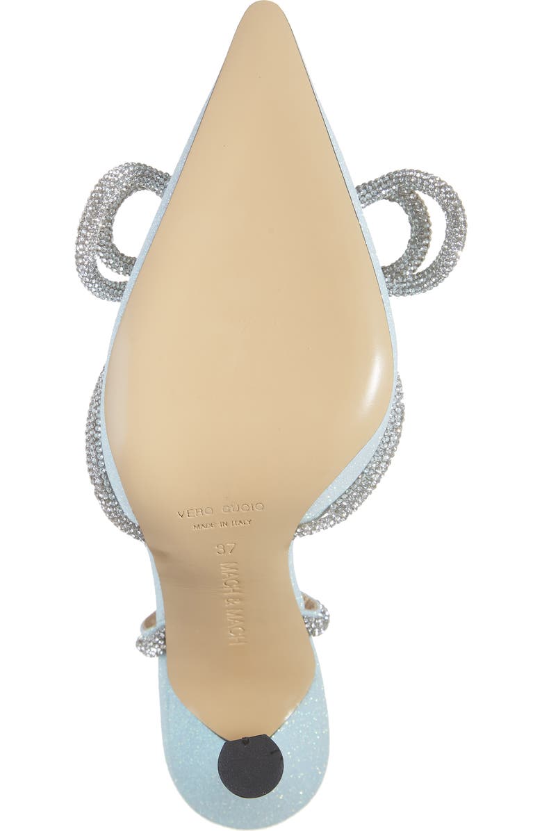 Mach & Mach Glitter Double Crystal Bow Pointed Toe Pump, Alternate, color,