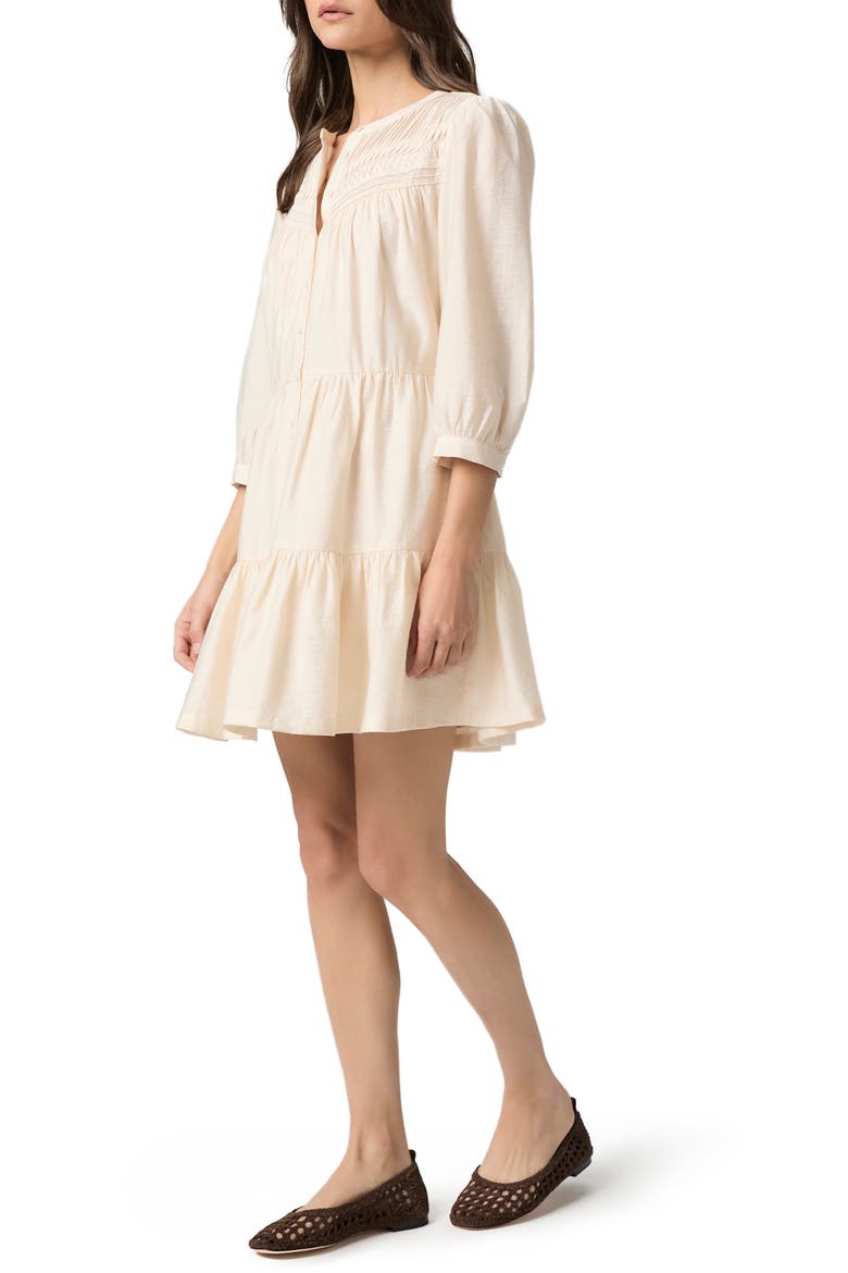 Fiume Texture Tie Back Tiered Dress, Alternate, color, OYSTER WHITE