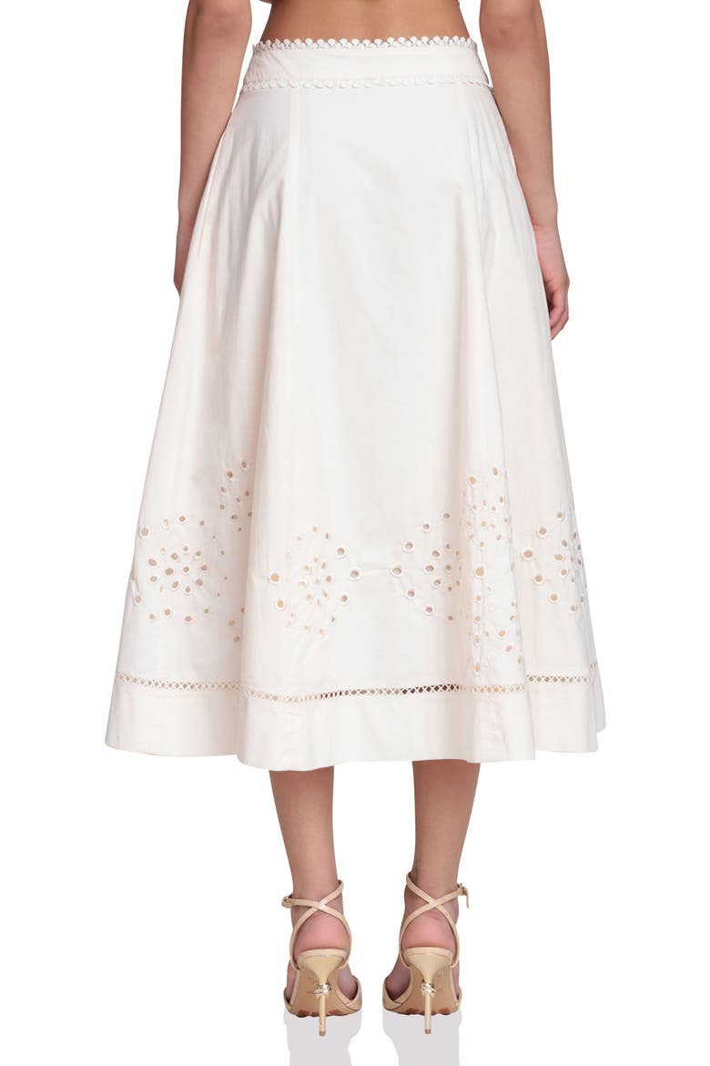 Cotton Eyelet A-Line Midi Skirt, Alternate, color, CREAM