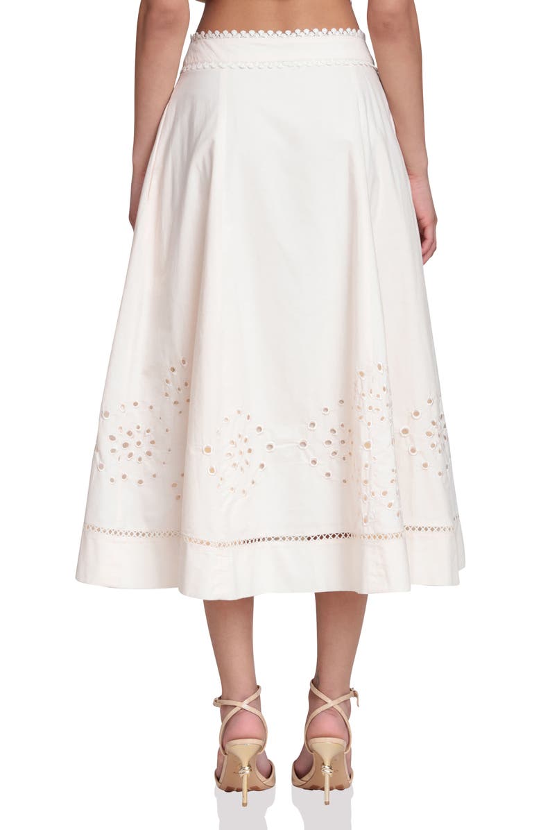 Avec Les Filles Cotton Eyelet A-Line Midi Skirt, Alternate, color, Cream