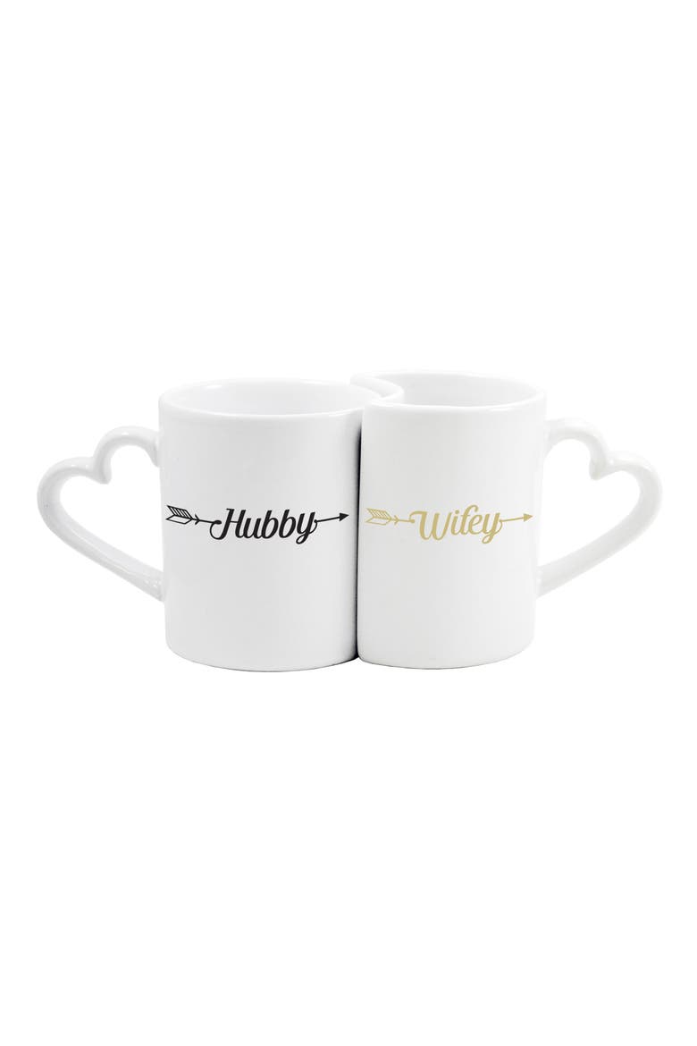 Hubby/Wifey Set of 2 Coffee Mugs, Main, color, WHITE
