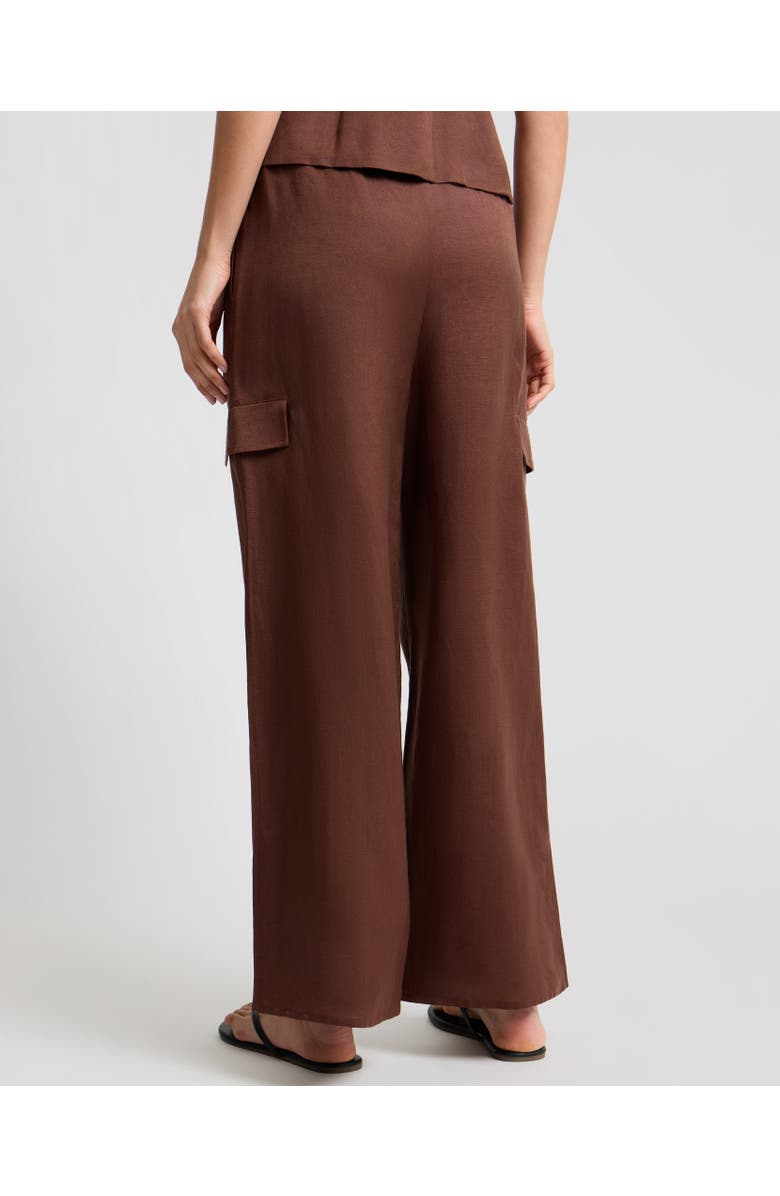Onia Air Linen Cargo Pant, Alternate, color, Brown