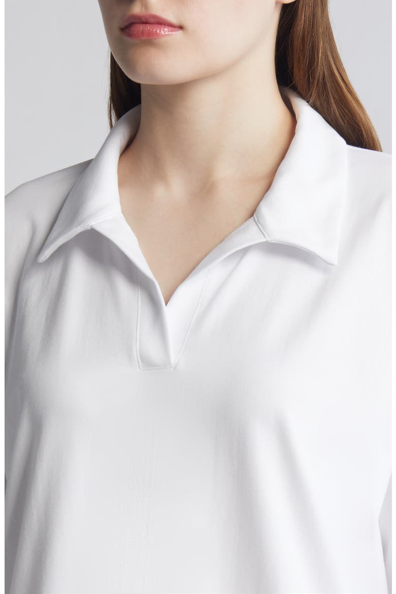 Boxy Stretch Pima Cotton Jersey Tunic Top, Alternate, color, WHITE