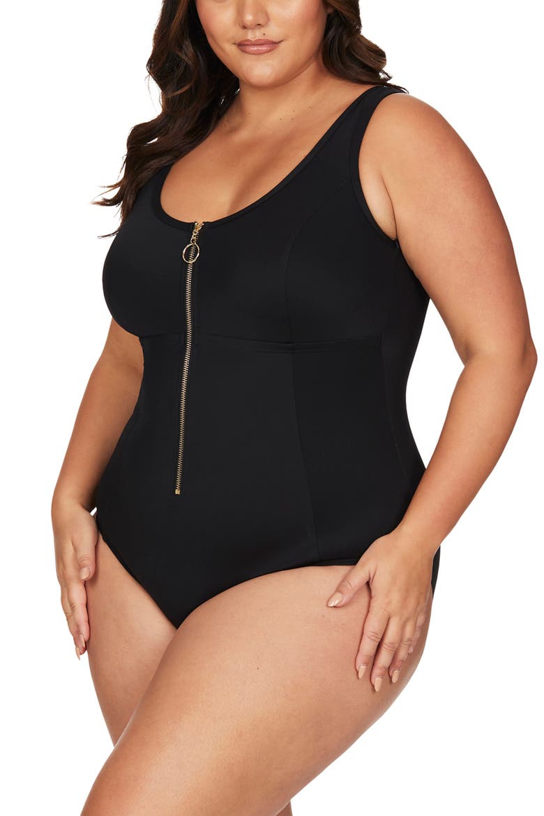 Sculpt Fuseli One-Piece Swimsuit, Alternate, color, BLACK