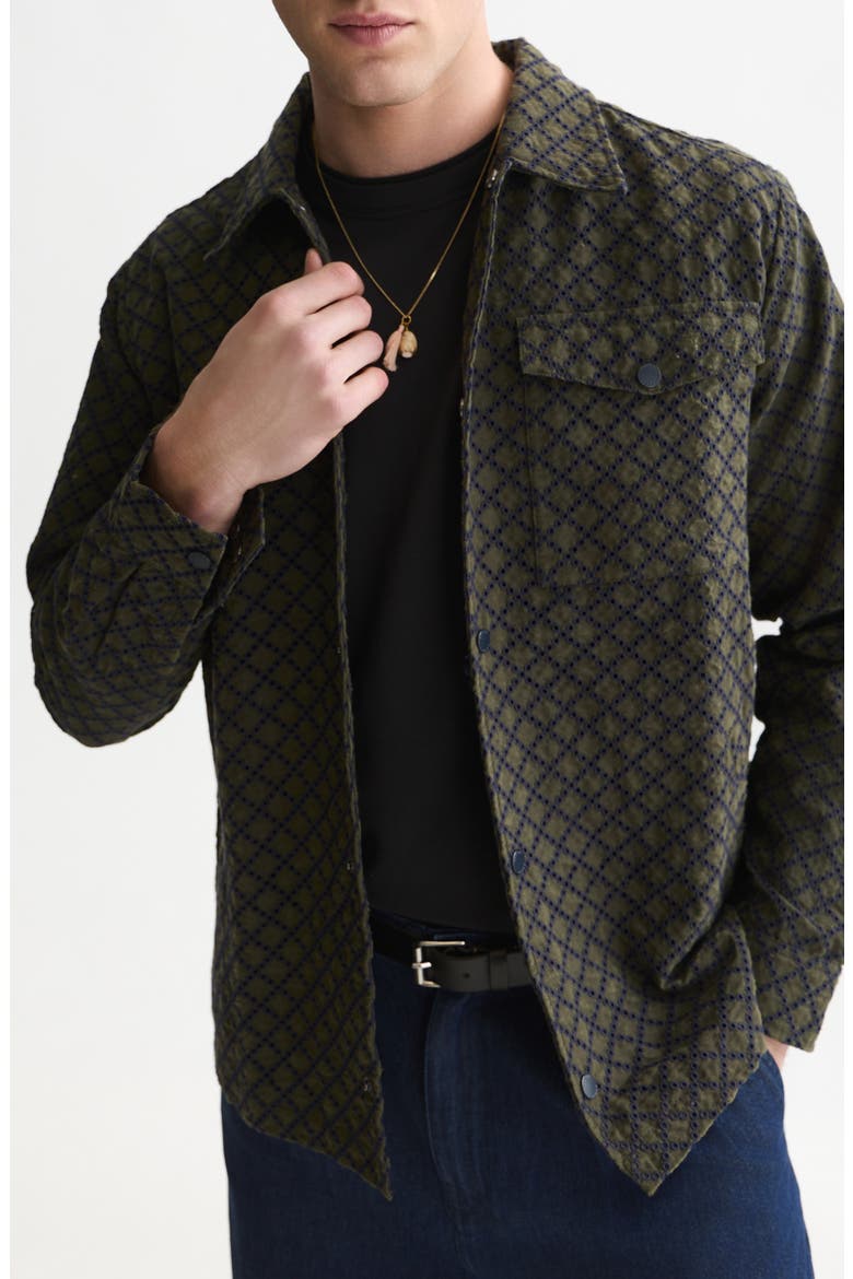 Broderie Anglaise Coach Jacket, Main, color, FOREST NIGHT