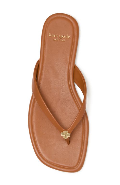 Kate Spade Spade Flower Flip Flop Sandals In Saddle