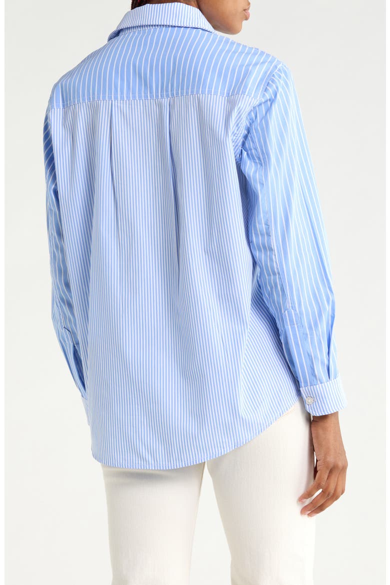Stripe Oversize Button-Up Shirt, Alternate, color, BLUE STRIPE