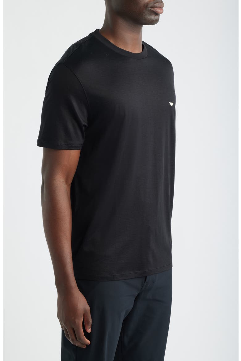 Embroidered Logo T-Shirt, Alternate, color, SOLID BLACK