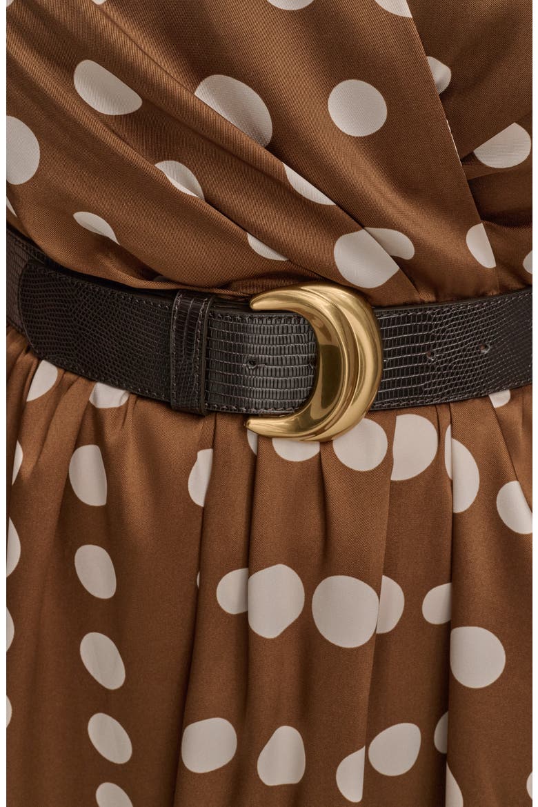 donna karan new york women's dot-print tie-neck a-line dress Donna Karan New York Women's Dot-Print Tie-Neck A-Line Dress - Clay Cream