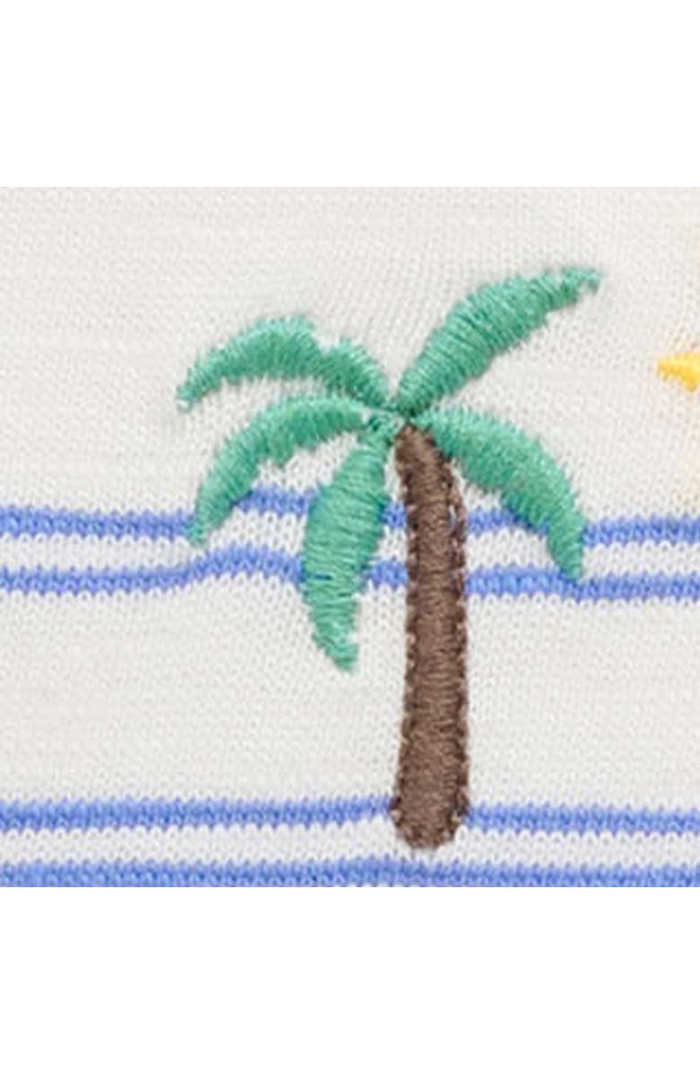 Purebaby Resort Striped Romper, Alternate, color, Pacific Mini Stripe