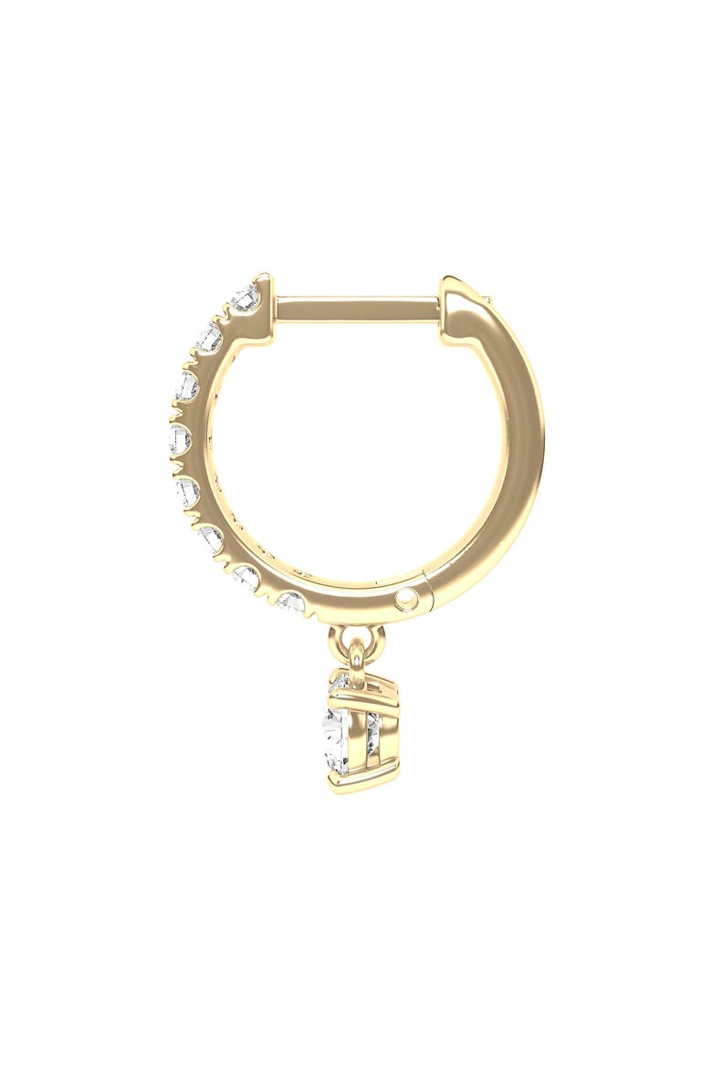 Lab Created Diamond Drop Huggie Hoop Earrings, Alternate, color, 18K YELLOW GOLD