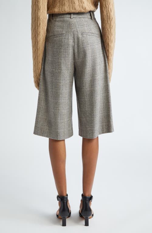 Vince Plaid High Waist Wide Leg Shorts In Heritage Grey