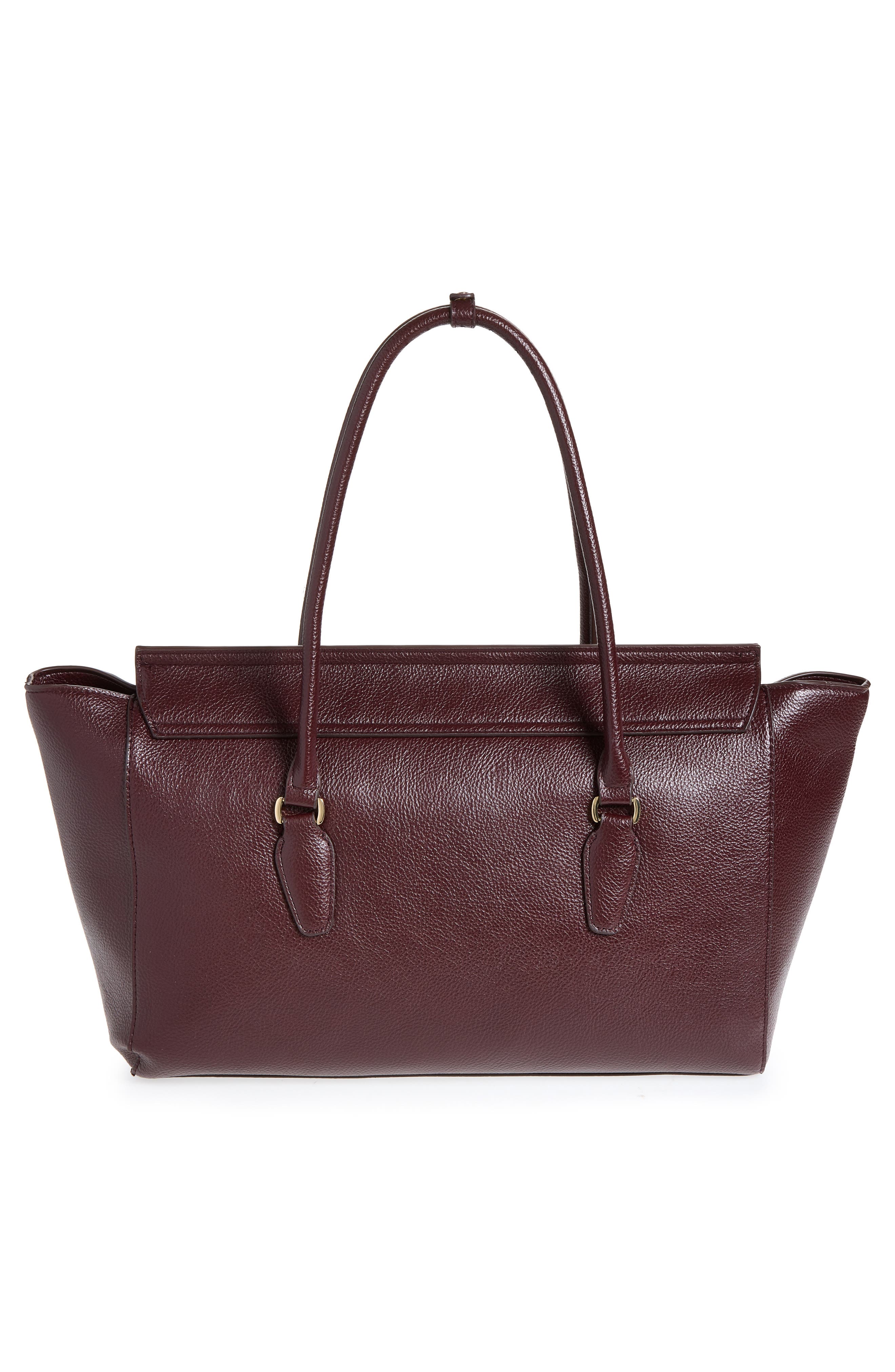 Patty Faux Leather Tote, Alternate, color, BURGUNDY
