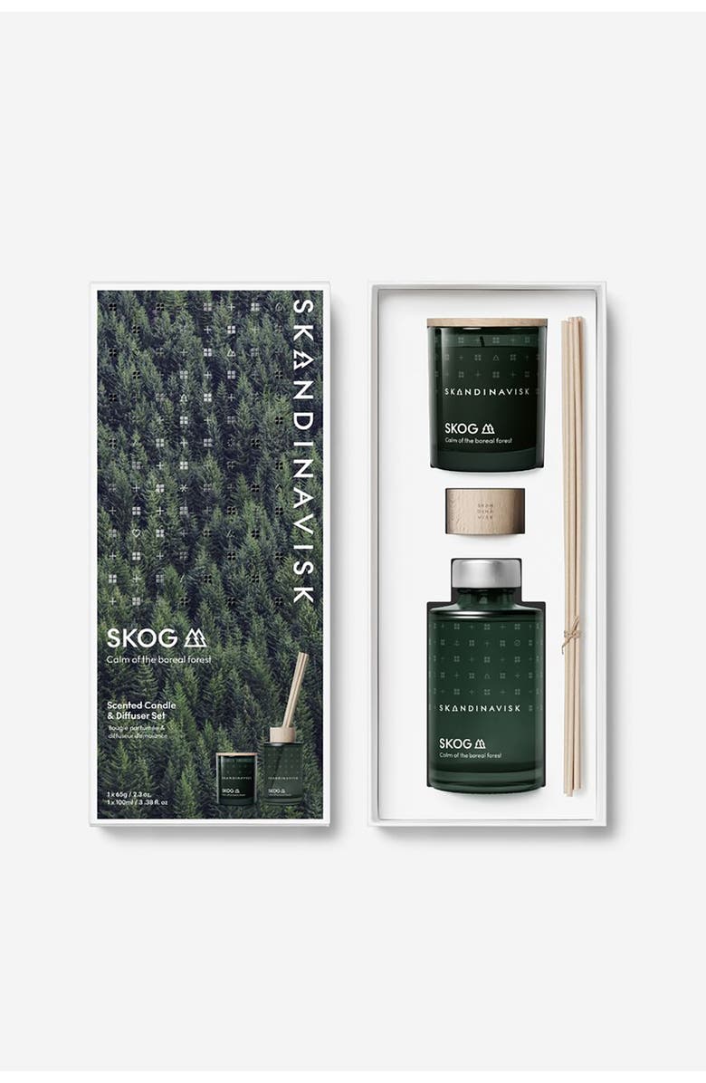 SKANDINAVISK SKOG Scented Candle & Diffuser Set, Main, color, Green