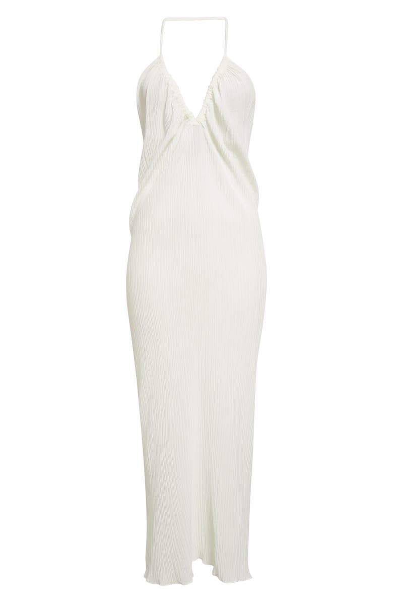 BITE Studios Parchment Ruched Organic Cotton & Organic Silk Halter Dress, Alternate, color, 