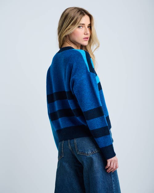 Lisa Todd The Graduate Striped Cardigan In Blue