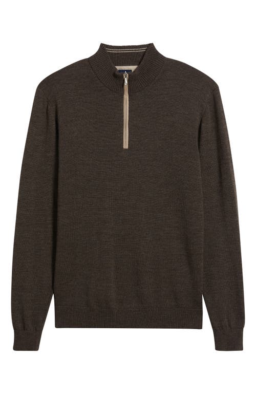 Johnnie-o Raynor Merino Wool Quarter Zip Sweater In Brown