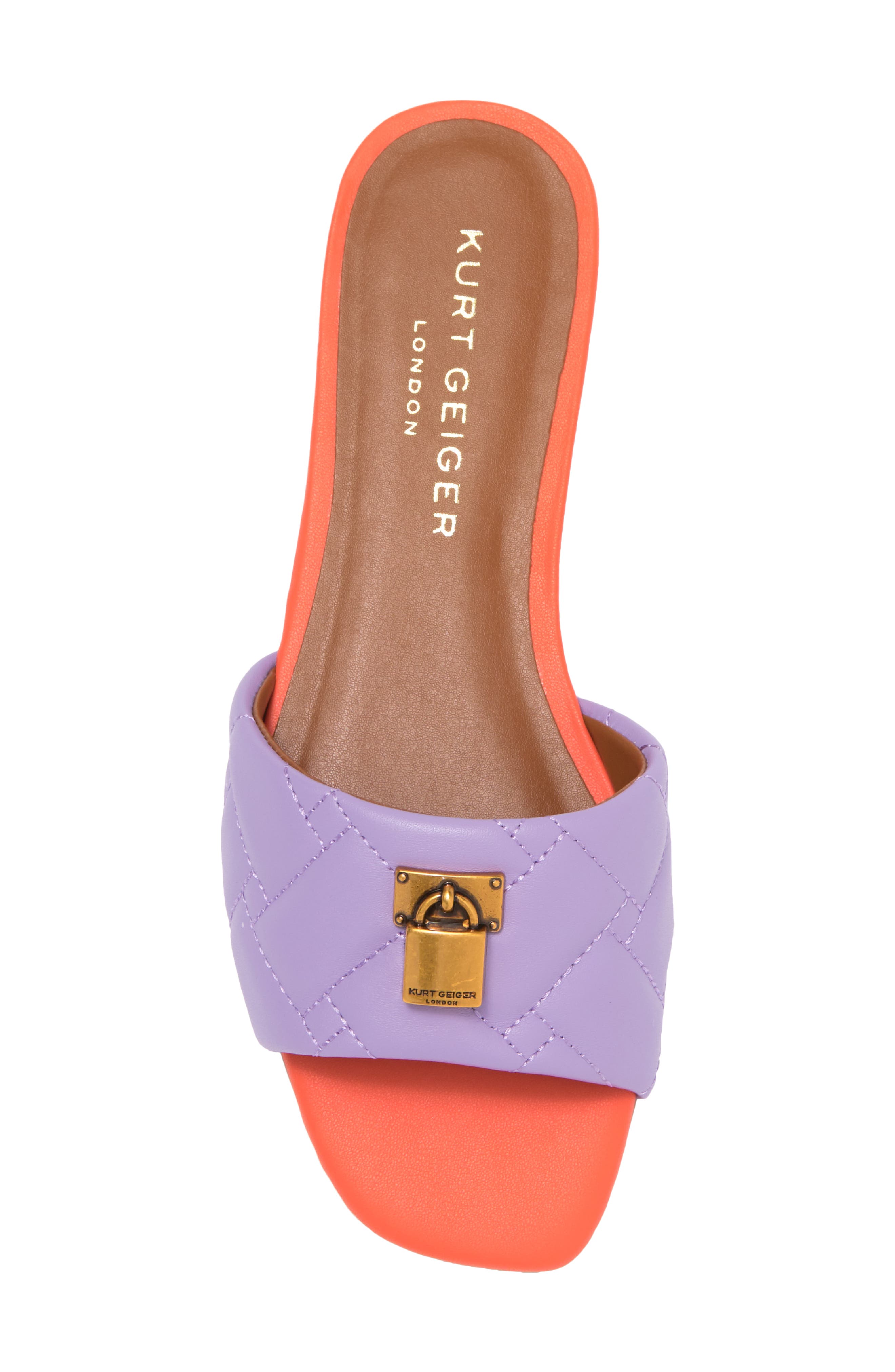 Kurt Geiger London Brixton Lock Slide Sandal, Alternate, color, Purple/ Orange