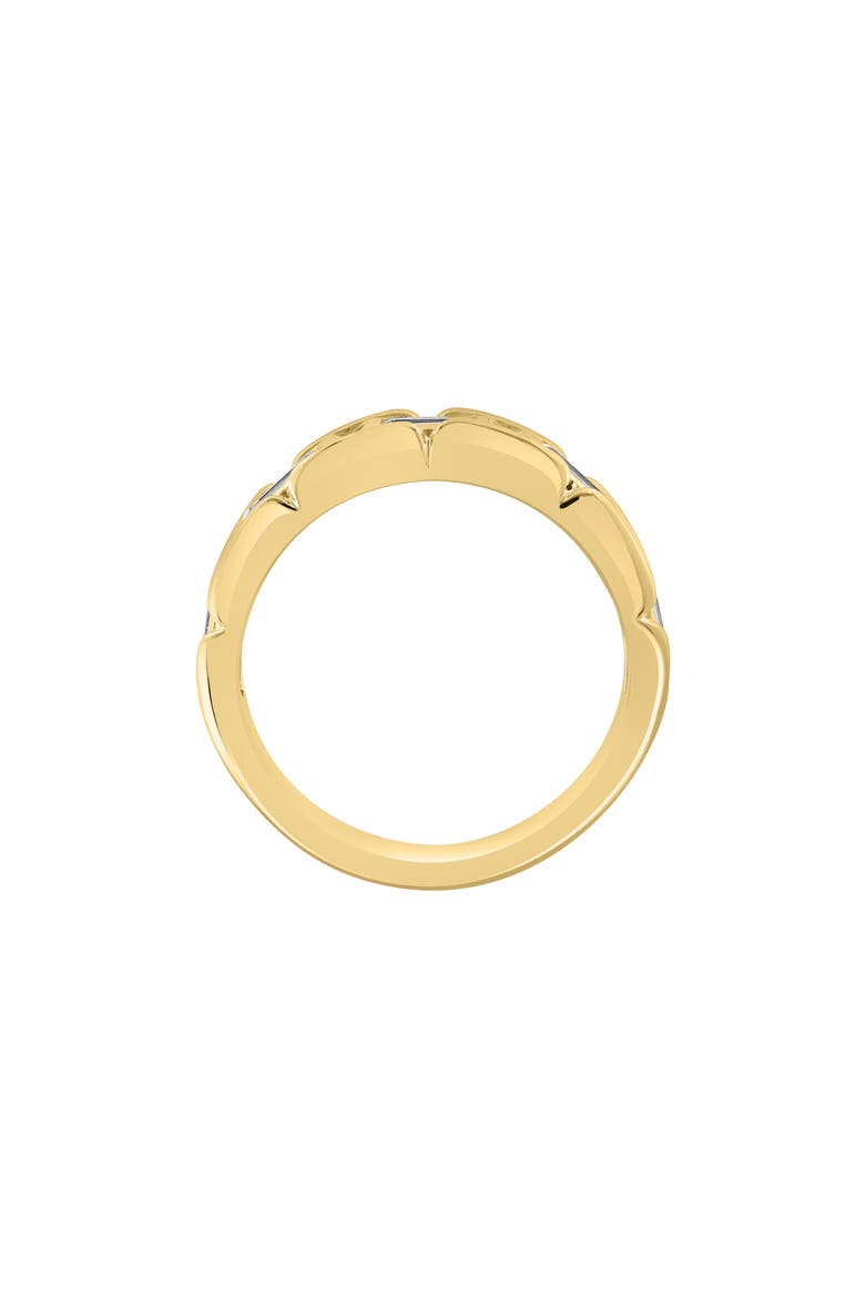 Men's 14K Gold Plated Sterling Silver Baguette Zircon Band Ring - Size 10, Alternate, color, YELLOW