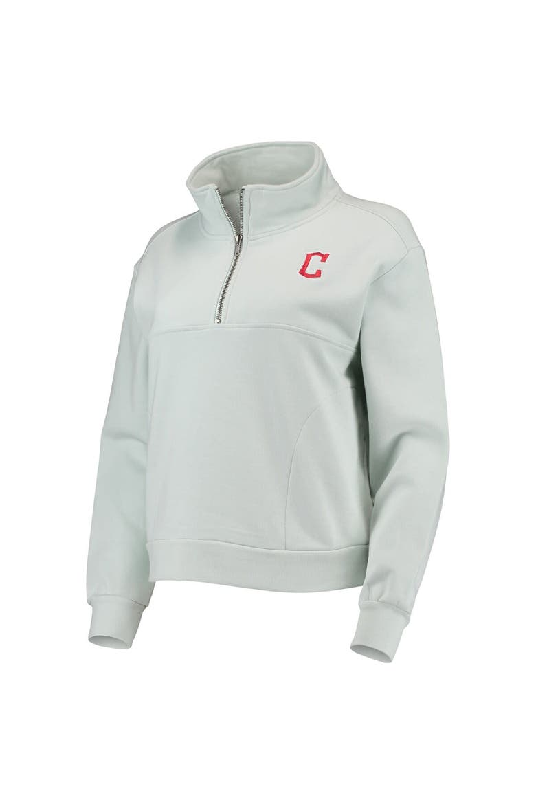Women's The Wild Collective Light Blue Cleveland Guardians Two-Hit Quarter-Zip Pullover Top, Alternate, color, Mint