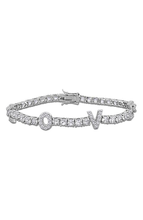 Lab Created White Sapphire Tennis Bracelet
