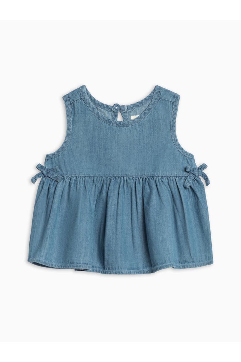 Organic Lana Chambray Ruffle and Bow Tank, Alternate, color, Chambray