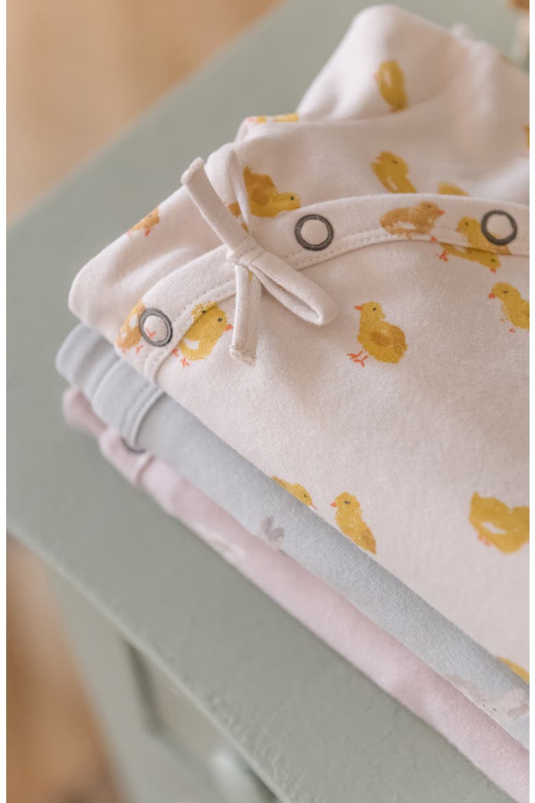 Littles Snap Front Stretch Organic Cotton Romper, Alternate, color, CHEERFUL CHICK