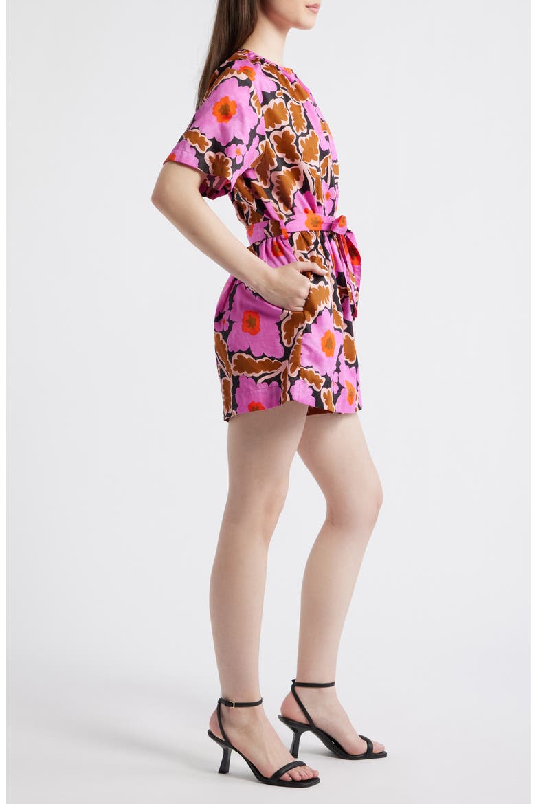 Salvinia Floral Cotton Blend Romper, Alternate, color, VITORIA
