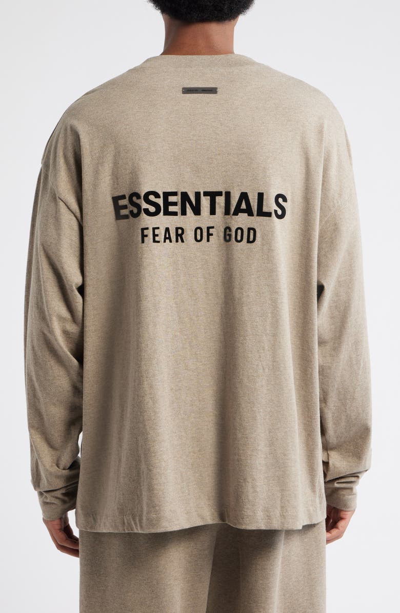 Fear of God Essentials Classic Fit Long Sleeve Logo Graphic T-Shirt, Alternate, color, Homestead Heather