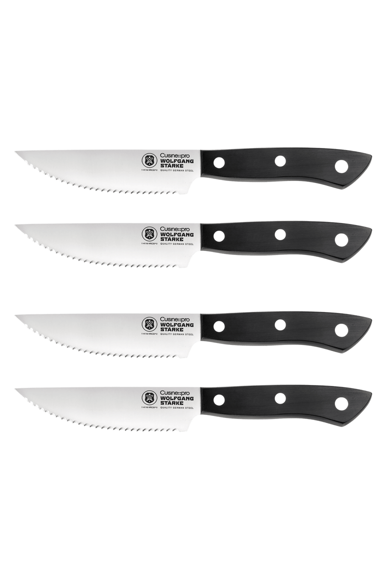 WOLFGANG STARKE 4-Piece Steak Knife Set, Main, color, Black