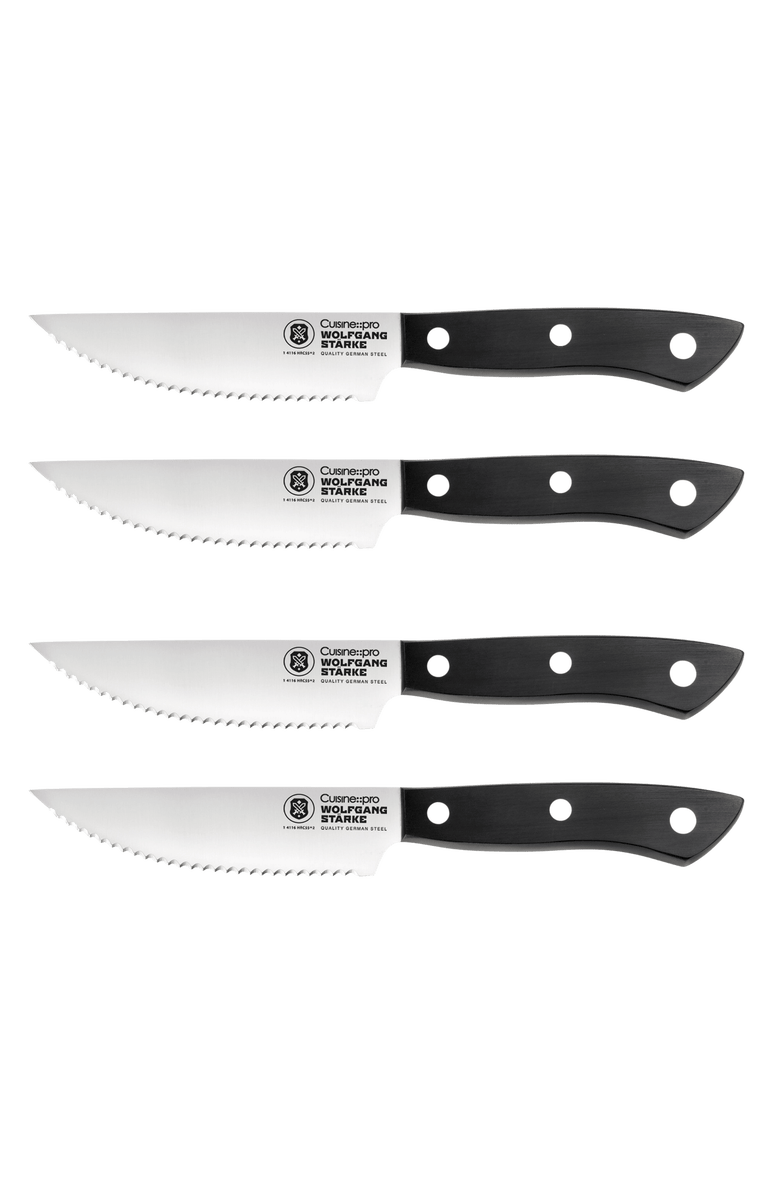 Cuisine::pro<sup>®</sup> WOLFGANG STARKE 4-Piece Steak Knife Set, Main, color, Black
