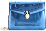 Pre-Owned Bvlgari Serpenti Forever Square Shoulder Bag Metallic Leather Small