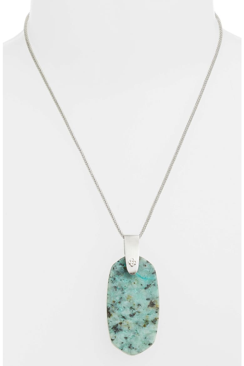 Inez Pendant Necklace, Alternate, color, AFRICAN TURQUOISE/ SILVER