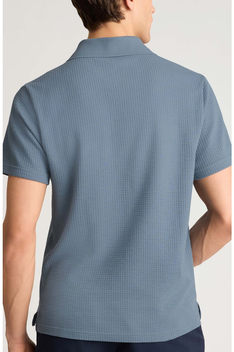 Johnny Collar Waffle Knit Polo, Alternate, color, BLUE MIRAGE