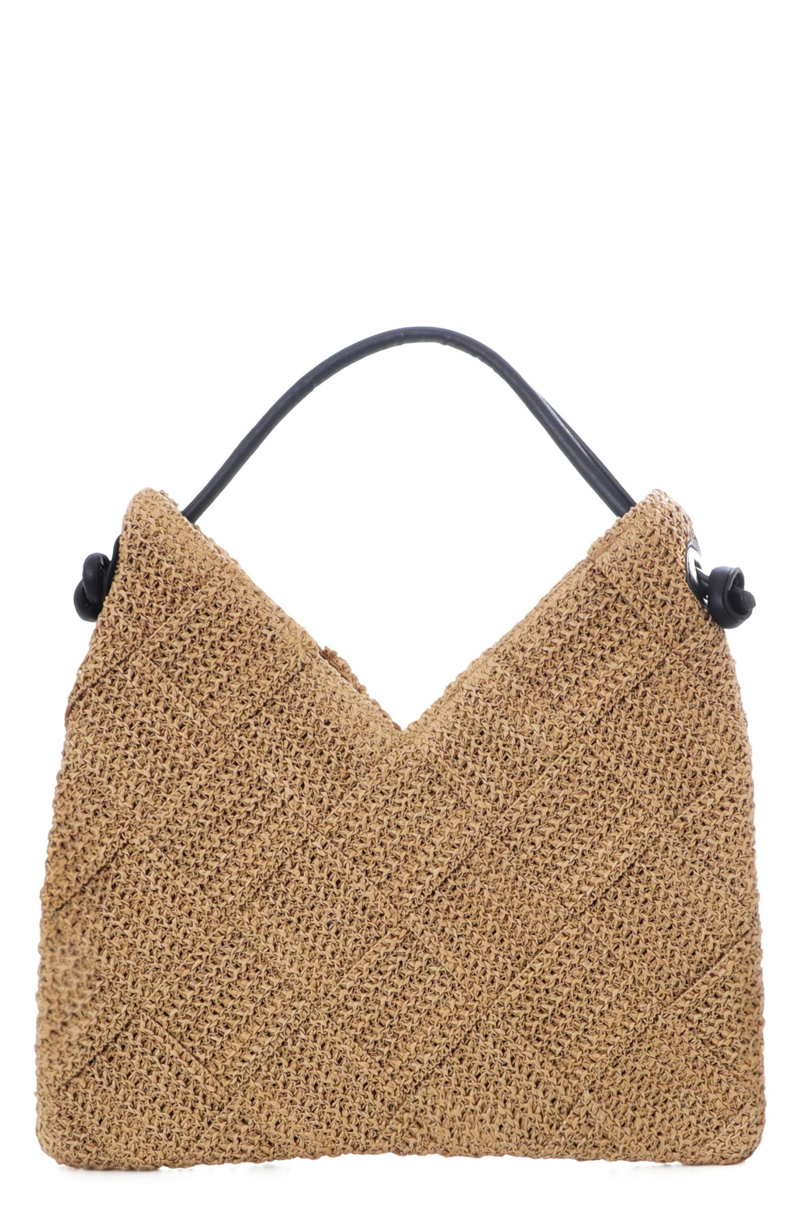 Adornia Raffia Hobo Shoulder Bag