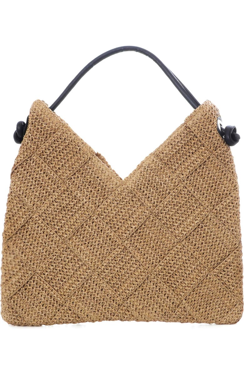 Adornia Raffia Hobo Shoulder Bag, Main, color, Brown