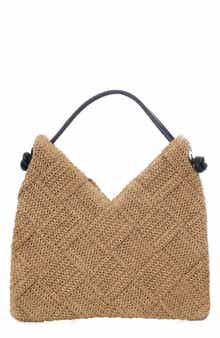 Adornia Raffia Hobo Shoulder Bag