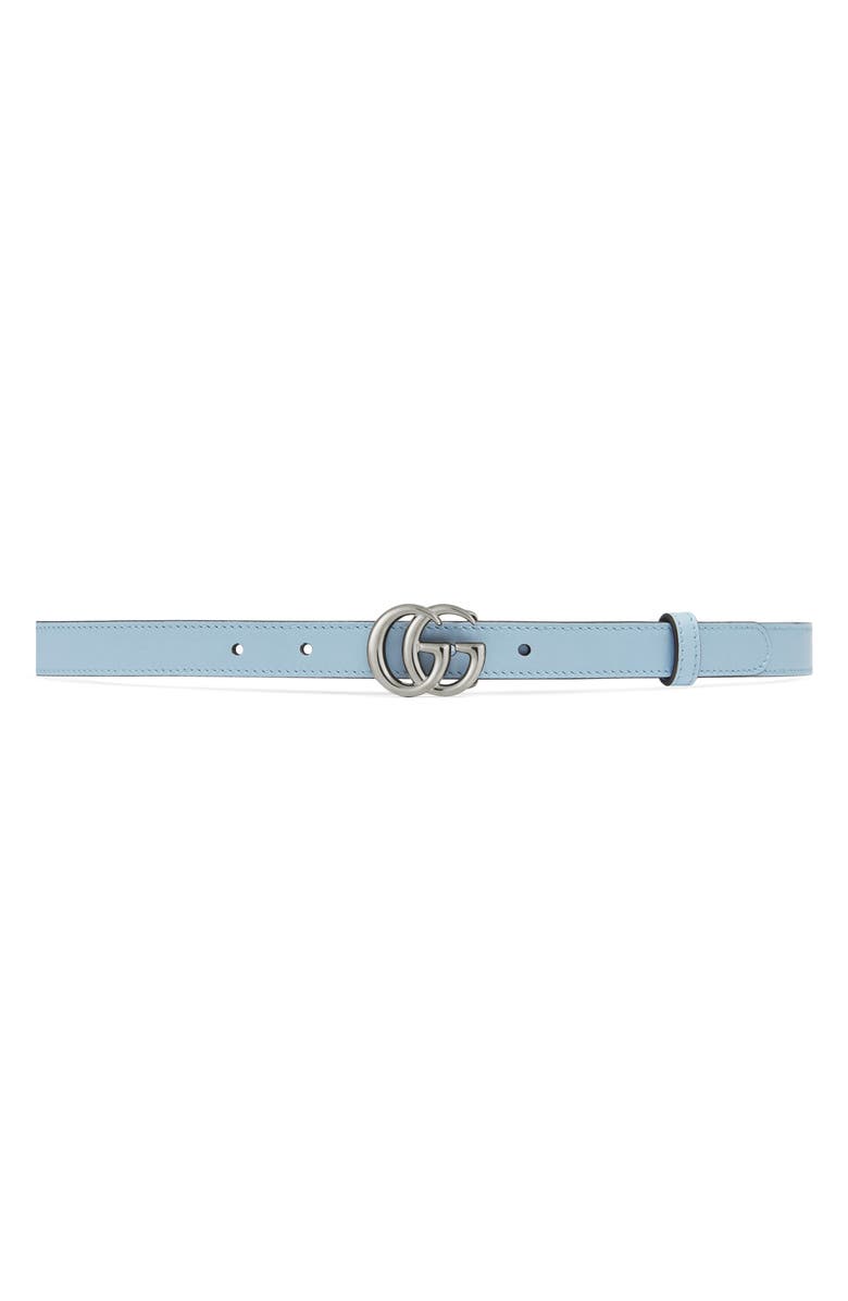 Gucci GG Buckle Skinny Leather Belt, Alternate, color, 