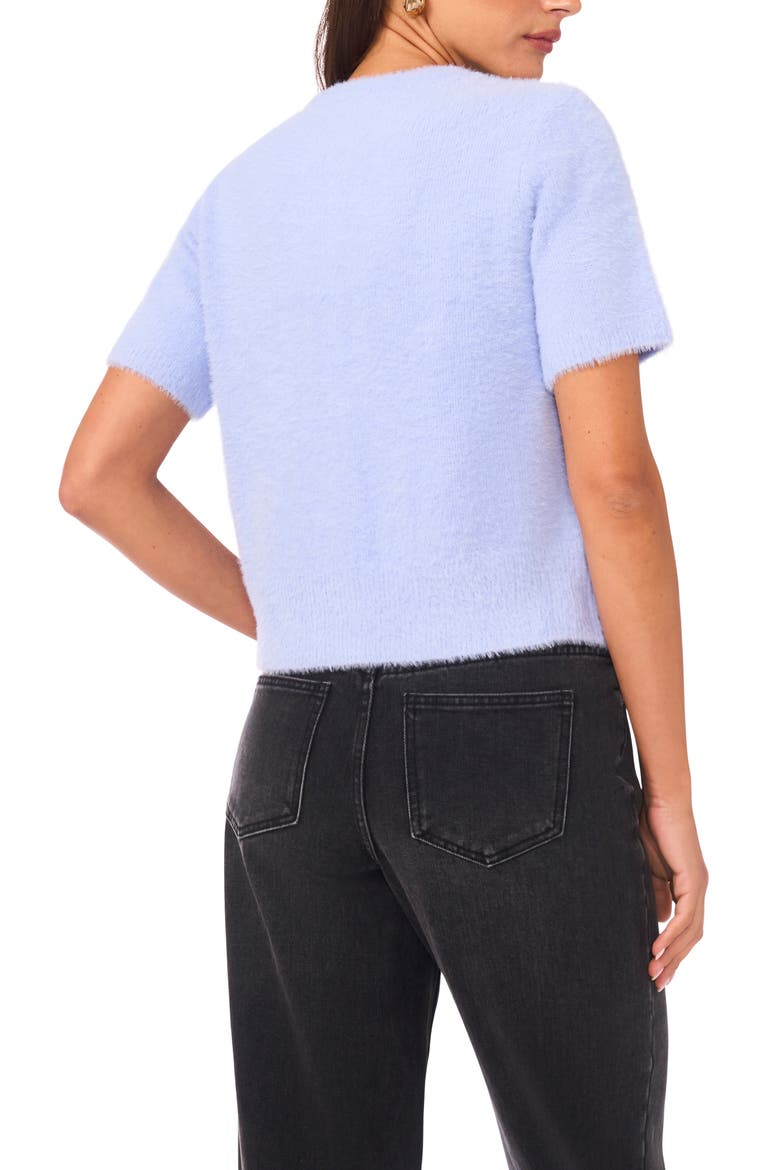 Eyelash Short Sleeve Cardigan, Alternate, color, SERENITY