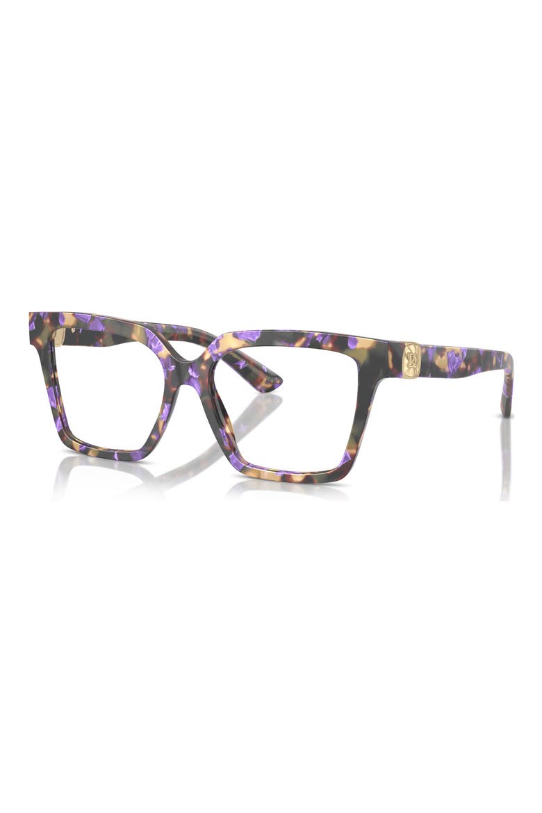 53mm Square Optical Glasses, Alternate, color, BLUE HAVANA